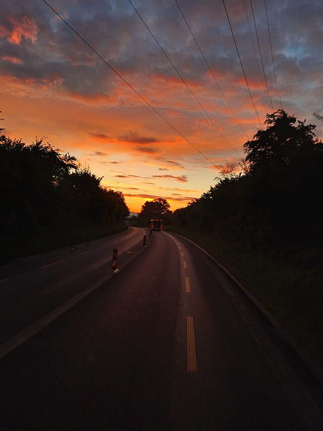 Auf dem Weg nach Balsthal, Sonnenaufgang