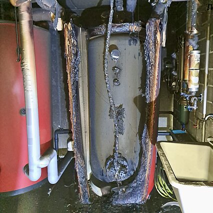 Boilerbrand im Keller eines MFH